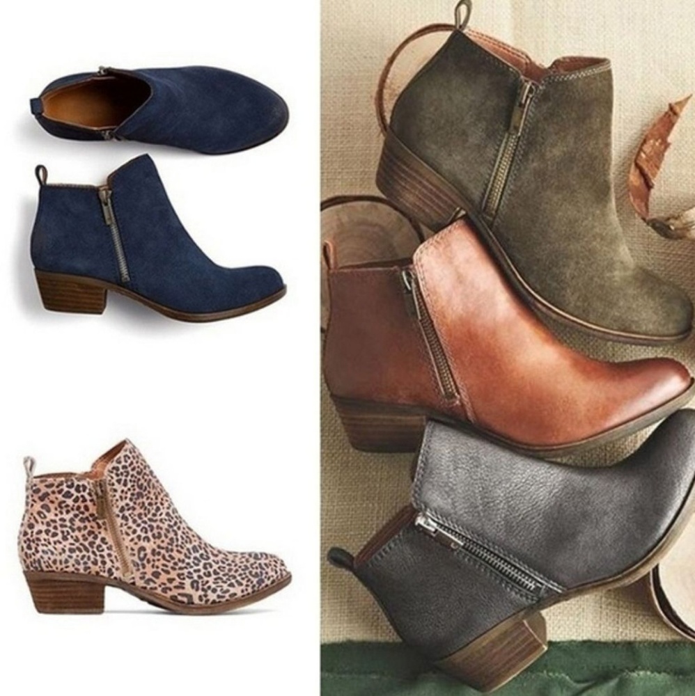 Womens Swede Ankle Boots low heel